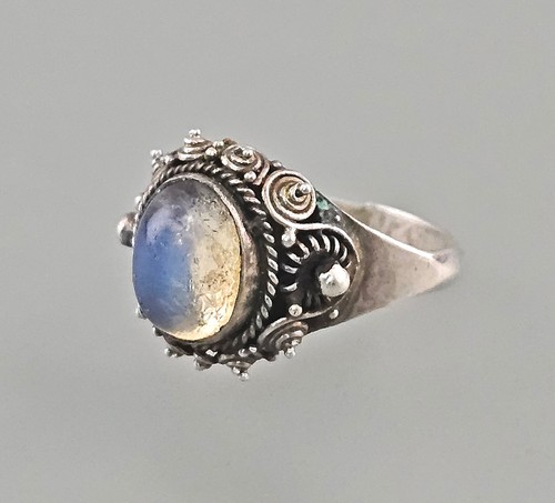Silber ring 900er mondstein - silber,