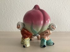 Vintage Chinesische Figur...3 Jungen tragen Pfirsich / handbemalt