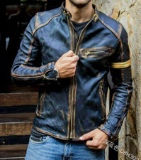 Herren Vintage Biker Schwarz