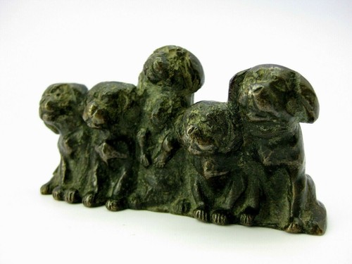 Bronze figur hunde welpen - bronze,