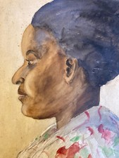 Schönes Gemälde Gouache Frau