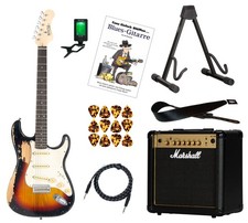 Rocktile Vintage E-Gitarre Sunburst Angeber Set Marshall Amp Fender Pleks Tuner