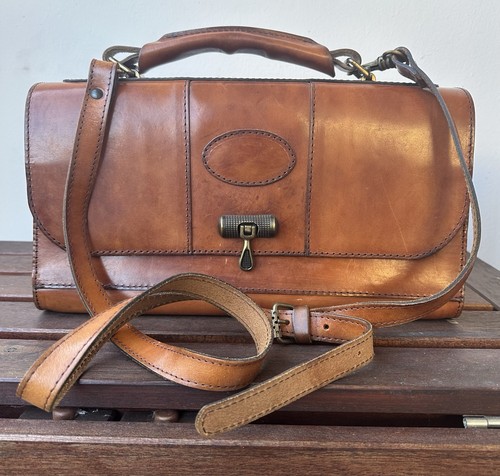 Vintage leder tasche - leder, in