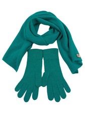 MEDIMA Damen Schal Grün Angora Wolle Polyamid Casual 140x26 cm