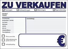 AUTO PKW KFZ-Verkaufsschilder Preisschilder Fahrzeug DIN A3, 2-seitig, blau