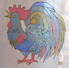 ?Bild Seide?stolzer bunter Gockel Hahn Henne Silbergutta Bauernhof Landhaus