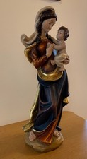 Madonna mit Kind Figur, Holz, Mutter Gottes, Maria mit Jesuskind, 50 cm