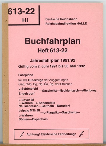 Buchfahrplan 613 - -22, hl