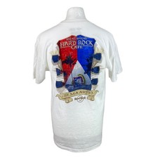 Hard Rock Cafe T-Shirt Large weiß Oversized Hipster Grafik Tee Y2k Musik
