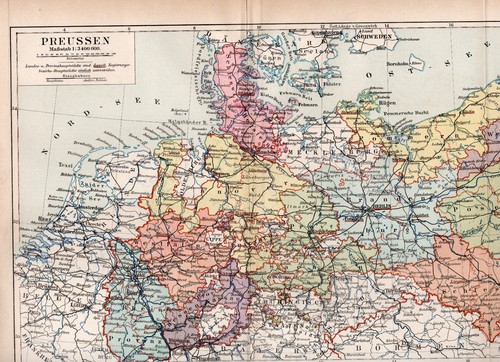 Preußen original landkarte - preußen, +original