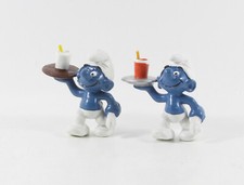 Schlumpf Schlümpfe == 2.0162 == 2 x Kellner Tablett / waiter Schleich smurf
