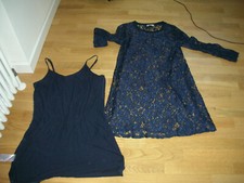 Kleid  Dress Spitze Damenkleid mit Unterkleid Gr.L