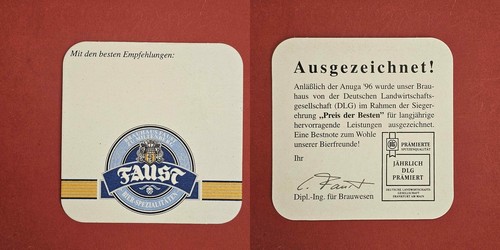 Faust ausgezeichnet brauerei - faust, ausgezeichnet!