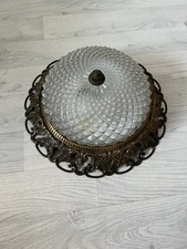 Plafoniere Deckenlampe Lampe Jugendstil Antik Messing Mit Glas