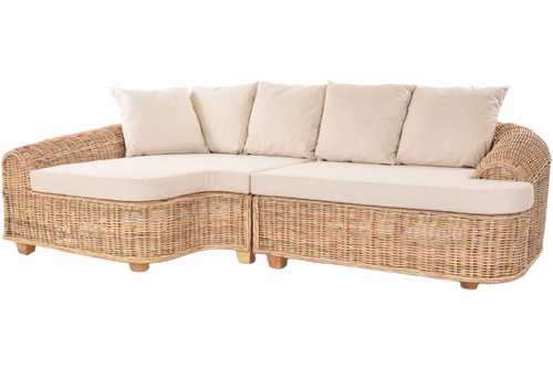 Wohnzimmer rattan ecksofa - rattan,