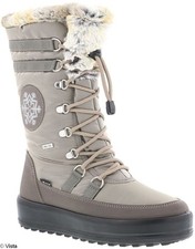 SALE Vista Damen Winterstiefel Boots grau beige Reisverschluss wasserdicht 36-42