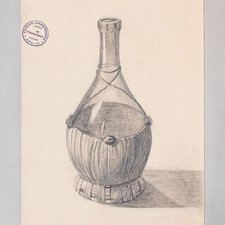 Agnes Palm Zeichnung Bleistift Flasche Eberswalde Elisabethschule Berlin um 1870