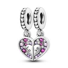 MULA Original Liebe Herz DIY Charm AAA CZ Für Frauen Armband 925 Sterling Silber