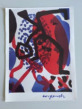 A.R. Penck Faltblatt Blau-Rot 1991 handsigniert
