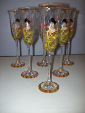 Gustav Klimt 6 Gläser Sektgläser im Set  Adele Bloch-Bauer Glas