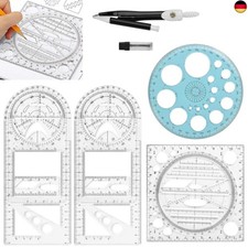  OTTYMO Geometrie Set mit Zirkel Lineal aus Kunststoff Lineale mit 