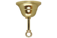 Lampenbaldachin flämisch Messing 90x58 Leuchtenaufhängung poliert mit Eisenrohr