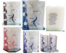 Hochzeitkerze ,Traukerze Herzen, mit 3 D Rosen -sehr edel(Welle)