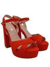 LOLITA BLU High Heel Sandaletten Damen Sandaletten Gr. DE 37 rot Elegant