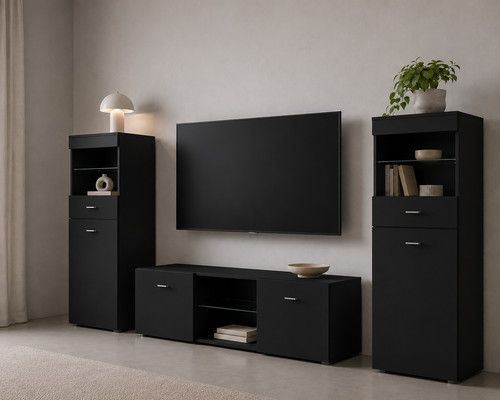 Wohnwand vitrine schrank - wohnwand, tv-schrank