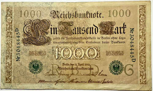 Deutsches reich 1000 - 1000, mark