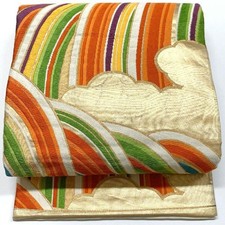 5069# Japanischer Vintage Fukuro Obi Gürtel Kimono Stoff Seide traditionelle ...