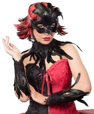 Set Maske Federkragen Rabenmaske Vogelmaske Rabe Krähe Rabenvogel
