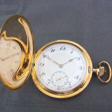 alte Sprungdeckel Taschenuhr 585 Gold 3 Deckel Levrette um 1890