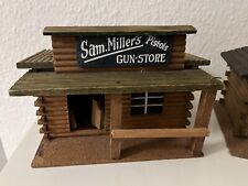 ELASTOLIN HOLLIDAY GUN STORE Western Stadt Cowboy Haus Indianer Holz