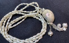 Halskette Kette natürliche Flussperlen Abnehmbarer Anhänger Muschel