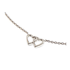 Boccia  Collier mit 2 Herzen Titan glänzend Kette und Anhänger 08023-01