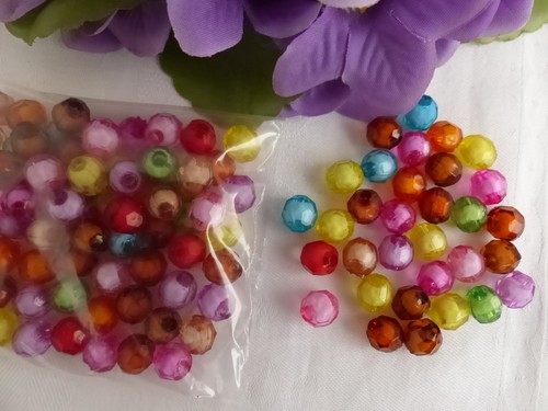 100 acryl perlen facettiert - acryl,