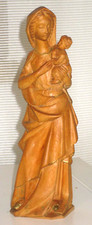 Holzfigur geschnitzt, Maria mit Kind, Madonna, 20 cm, natur, Handarbeit, TOP 85E