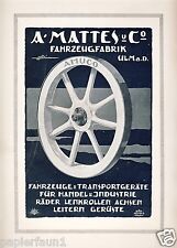 Fahrzeugfabrik Mattes Ulm Reklame von 1921 Holzrad Otto Herold Speichenrad Wagen