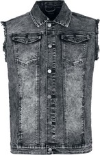 Black Premium by EMP Herren graue Jeansweste mit Destroyed-Effekten - ärmellos