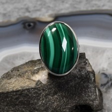 Malachit Ring, 925er Silber