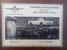 Alfa Romeo 2600 Sprint Touring Spider, Werbung advert pubblicità, 1962