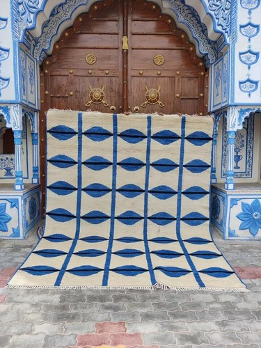 Blau marokkanischer teppich - marokkanischer,