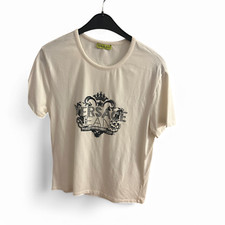 ? VERSACE JEANS T-Shirt L – Weiß & Logo-Print ✨