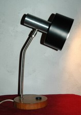 stylische vintage Tisch Lampe - Metall & Holz -Tischleuchte