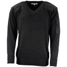 Britischer Polizei Pullover schwarz Herren Strickpulli V-Neck England Original