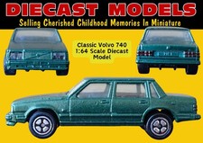 RARE IN GREEN; VOLVO 740/760; 1985 VINTAGE UK MADE 1:62 SCALE DIECAST MODEL CAR