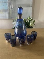 Vintage Kobaltblau Glas Likör