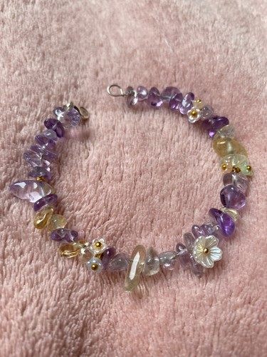 Armband amethyst citrin blumen - armband,