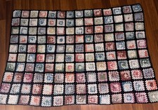 Handgehäkelte patchwork decke - handgehäkelte, patchwork-decke